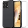 Hülle für Xiaomi 17, Dünner Stoßfester Kratzfester Weicher Silikonschutz Schwarz - 2 Gehärtete Gläser