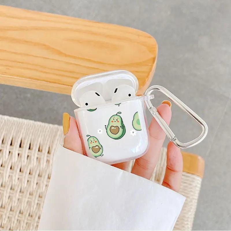 Transparent full screen cute avocado suitable for AirPods1/1st generation protective case Apple Pro/1 wireless bluetooth ear