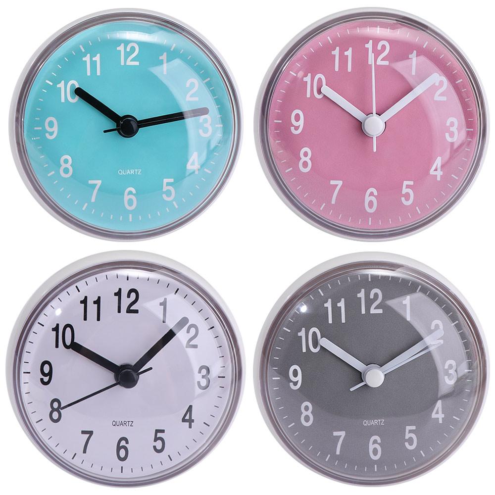 Anti-Fog Quartz Table Clock Plastic Wall Watch Battery Powered Sucker Wall Clock Shower