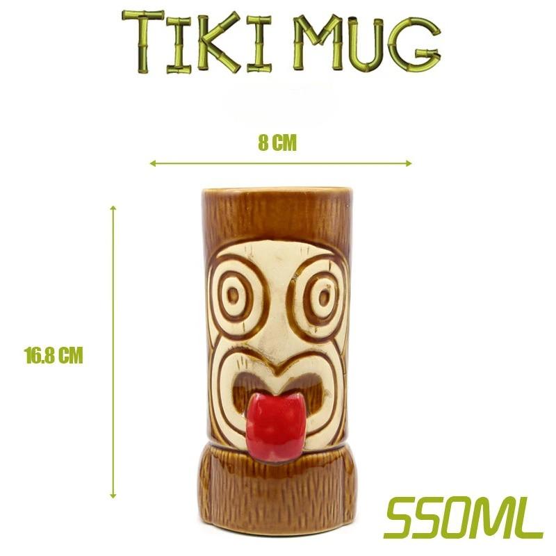 Tiki Bar Tiki MUG Keller Hawaii Cocktail Glass Martini Ceramic Mugs Creative Cup Easter Island Mugs Halloween Gift for Bar Tools