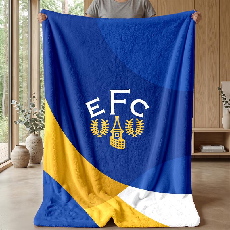 Coperta in Flanella con Stampa Calcio Everton, Morbida Calda Leggera Coperta da Divano Letto Campeggio
