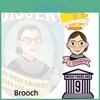European And American Cartoon Kingsberg Dissent Judge Ruth Bader Ginsburg Brooch Pin