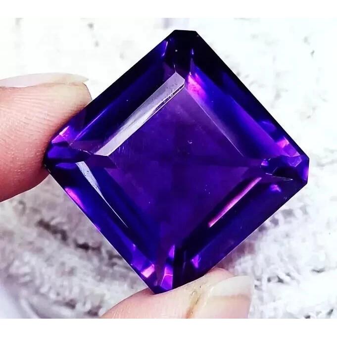 Natural Glossy Violet Amethyst 15-17 Ct Emerald Cut Beautiful Gemstone