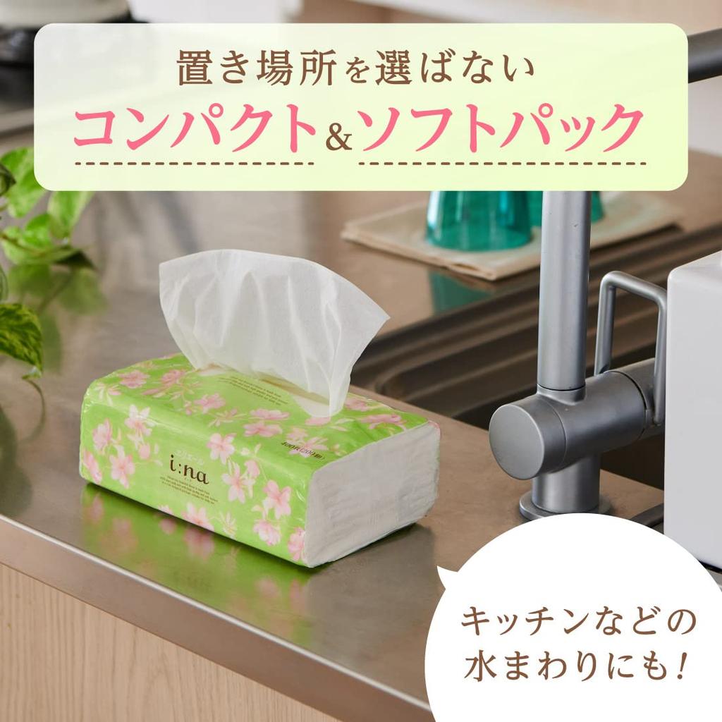 Elleair Softpack Taschentücher 200 Blatt x 60 Packungen Packungen x 10 ina (6 Stück) [Fallverkäufe]