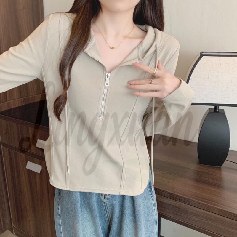 2026 Spring Slimming Plus Size Versatile Women's Hooded Casual College Sweatshirt