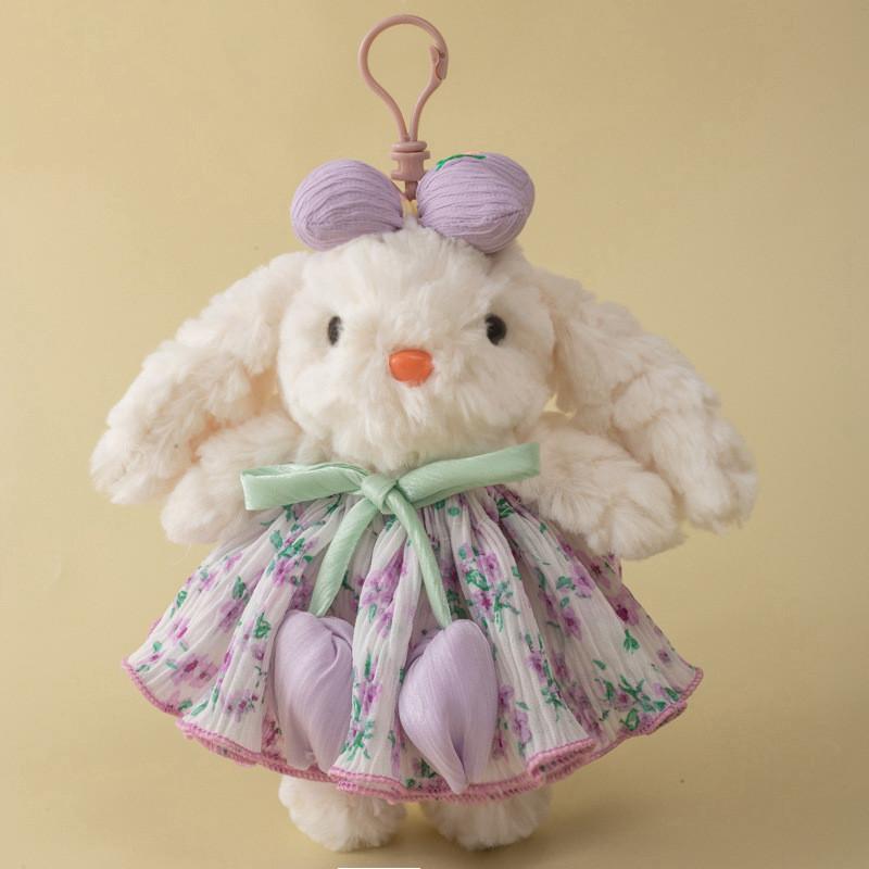 Cute Plush Bunny Bag Charm With Long Fur Material For Couples Gift