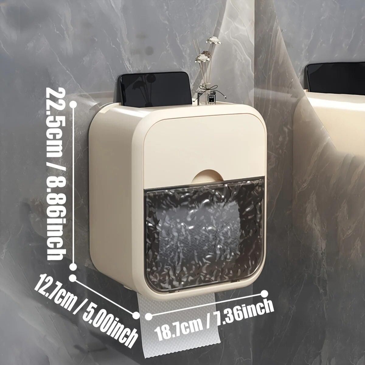 

Внешний вид текстуры настенной коробки для салфеток в туалете коричневый