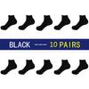 10 Paar hochwertige Herrensocken aus Baumwolle, lässig, atmungsaktiv, Schwarz, Weiß, Frühling, Sommer, Streifen, kurze männliche Bootssocke