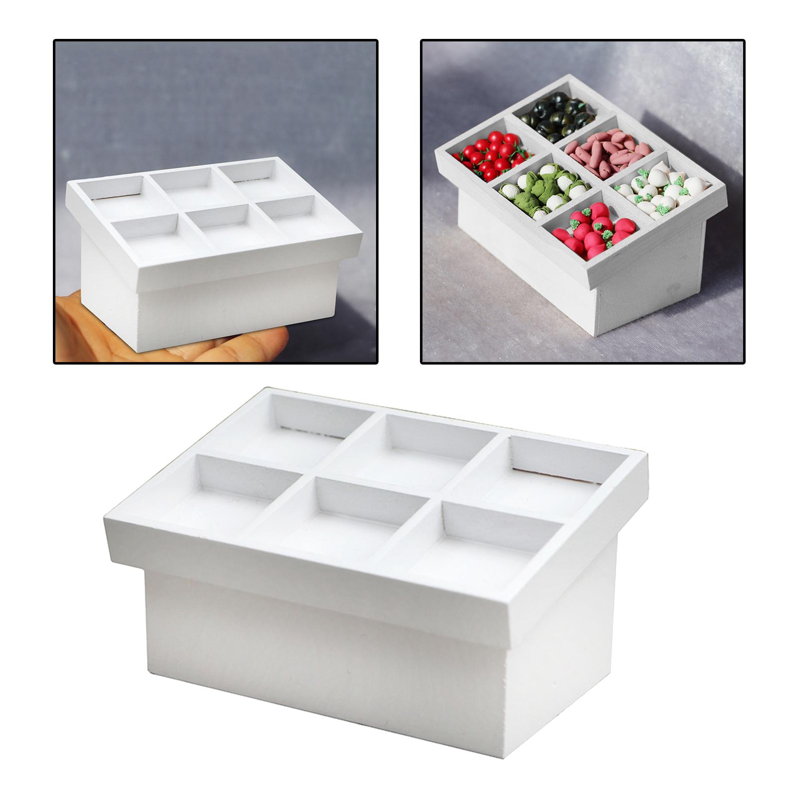 1:12 Dollhouse Fruit Vegetable Rack Dollhouse Decoration Accessories Miniature Wooden Shelf Food Display Rack for Kitchen Decor белый