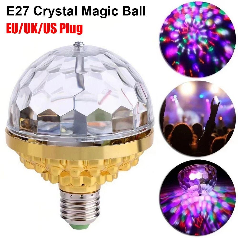 1Pcs Crystal RGB Projection Lamp E27 DJ Disco Ball Light  Wedding Lighting