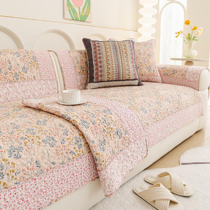 

Non-slip Cotton Sofa Cover for Living Room Four Seasons Universal Sofa Cushion Mat Fresh Style Simple Sofa Towel Couch Decor 45x45cm(pillowcase)