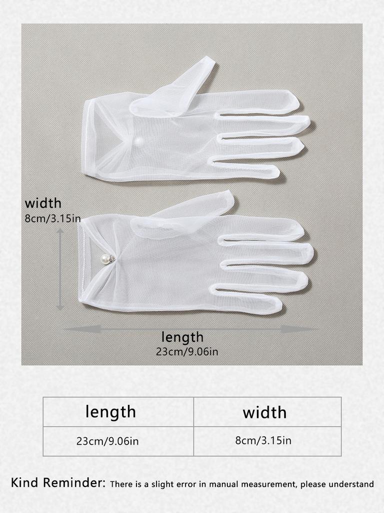 Rękawiczki ślubne Szlachetne i eleganckie damskie białe/czarne urocze rękawiczki balowe do nadgarstka