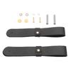 2pcs PU Leather Curtain Rod Holders Brackets Mounted Loop Straps with Screws Plastic Wall Plugs Boho Pole Hanger Hook