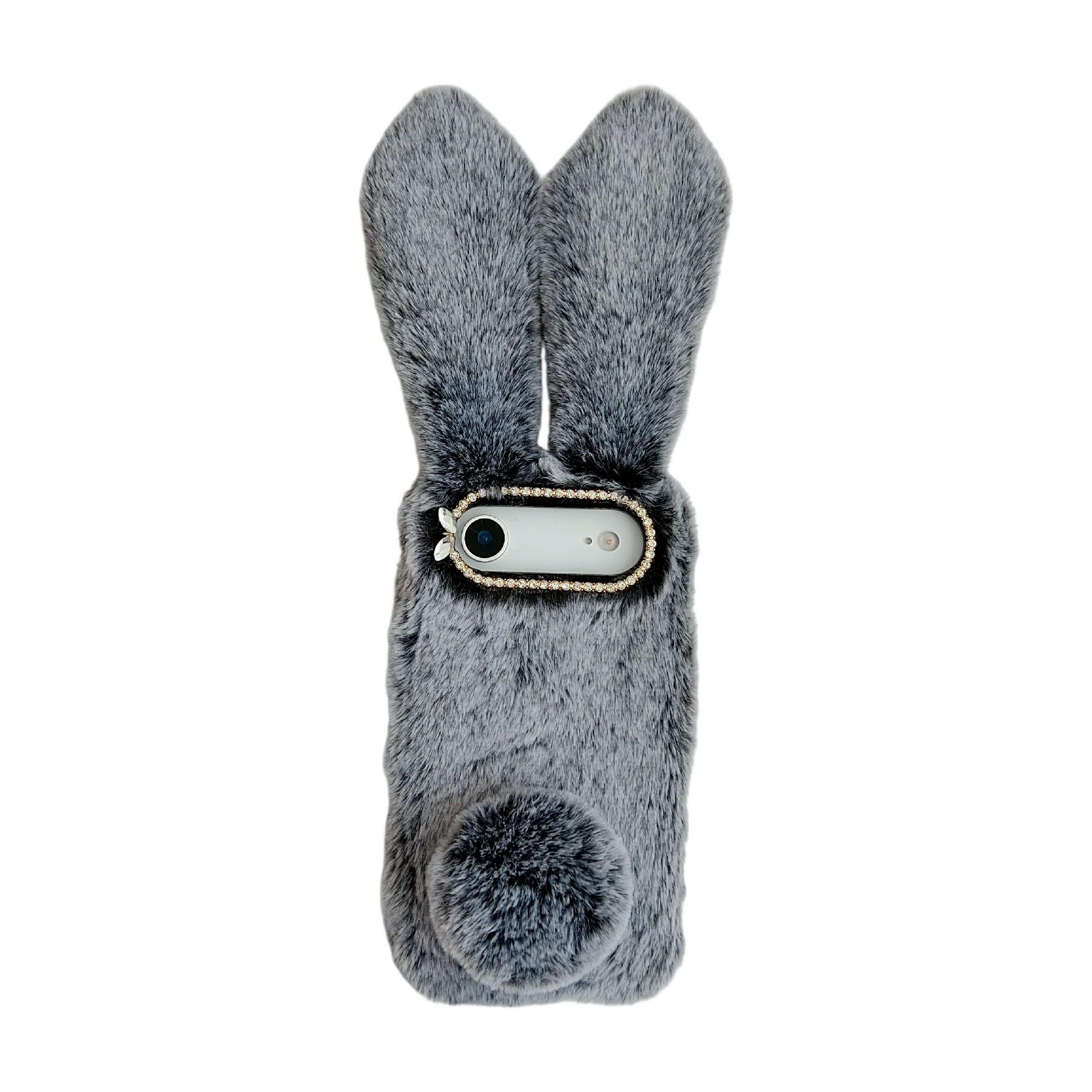 For iPhone Air Case Plush Cute Bunny Winter Fluffy TPU Phone Cover A