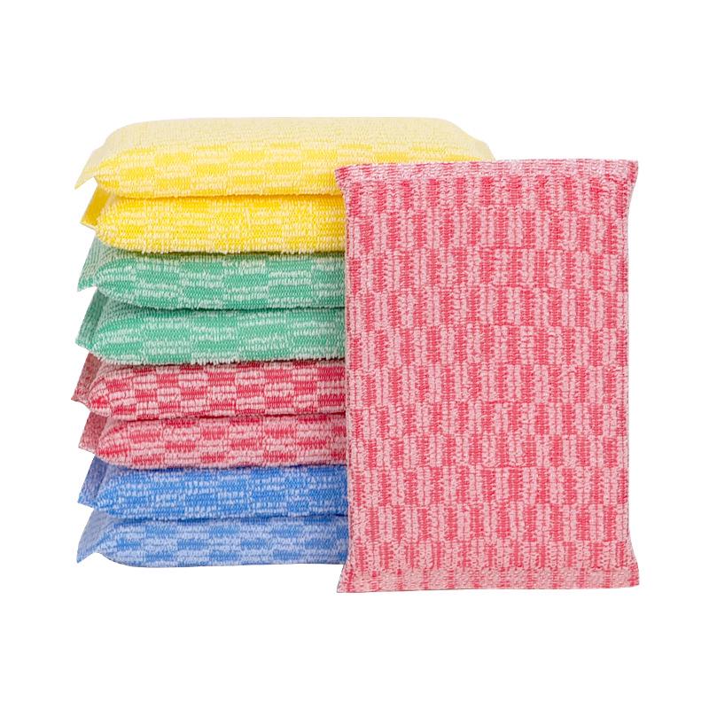 Silk Jacquard Dishwashing Sponge Scrubber - Kitchen Scouring Pad