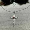 Vintage Cross Pendant Necklace for Women Men Chain Goth Choker Grunge Jewelry Accessories Gothic Male Female Necklaces
