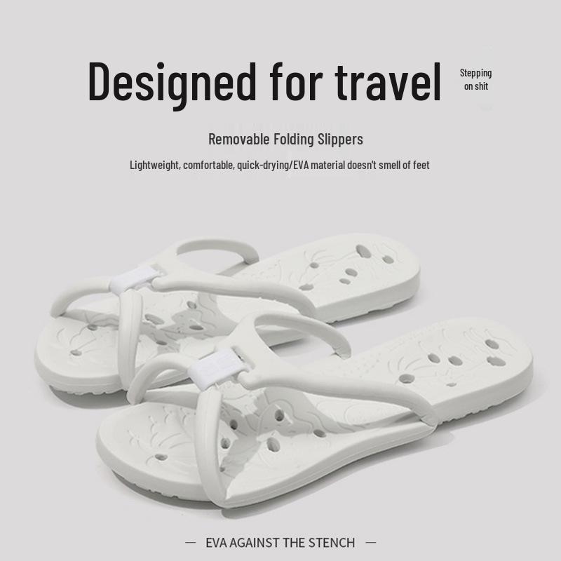 Portable Non-Slip Foldable Travel Slippers for Men - Lightweight, Disposable, Essential for Business Trips and Hotel Showers