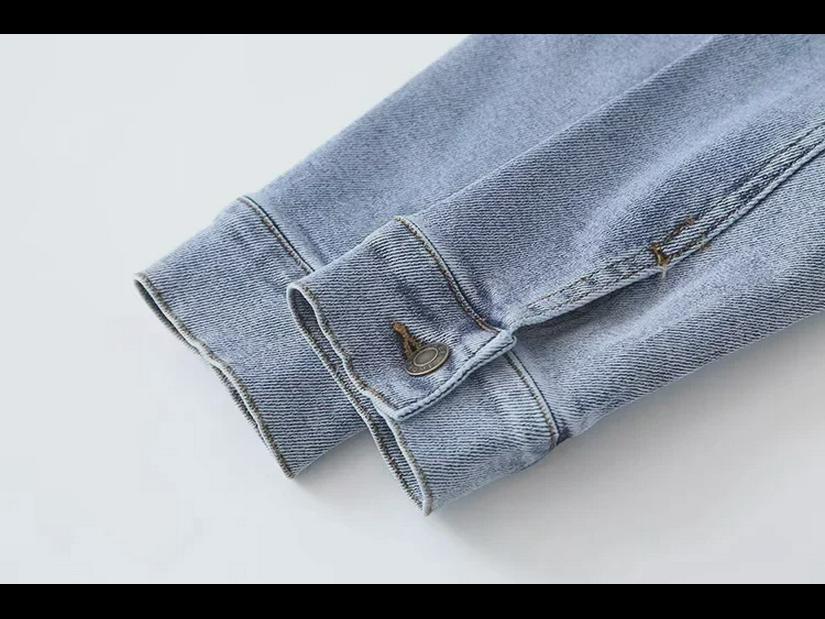 Early Autumn Slim Fit Square Neck Denim Jacket for Women