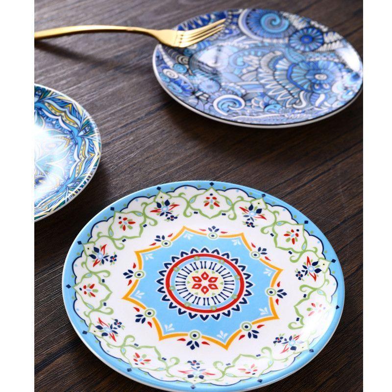 

Тарелка в богемном стиле, европейская посуда, бытовая тарелка, коммерческая плоская тарелка, тарелка с фруктами, интернет, знаменитость, кухня, свет, роскошная тарелка