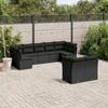 VidaXL Garden Lounge Set 9 Pcs with Cushions Black Wicker 3218145