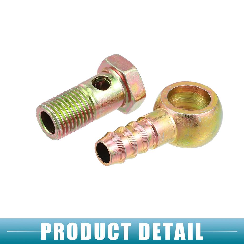 A ABSOPRO Banjo Bolt Banjo Hose Barb Bolt Fitting Brake Line Fitting Adapter Fitting