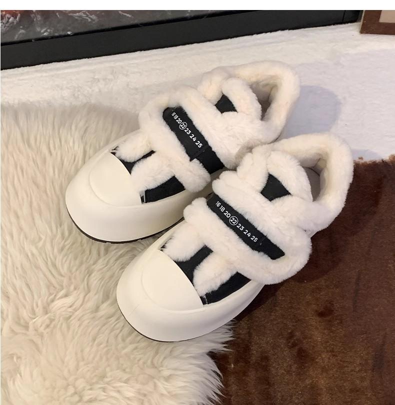 Winter Korean Add Fur Board Shoes Snow Boots Women's Thick-soled Versatile Lamb Wool Sneakers 2026Women Vulcanized Cotton Shoes