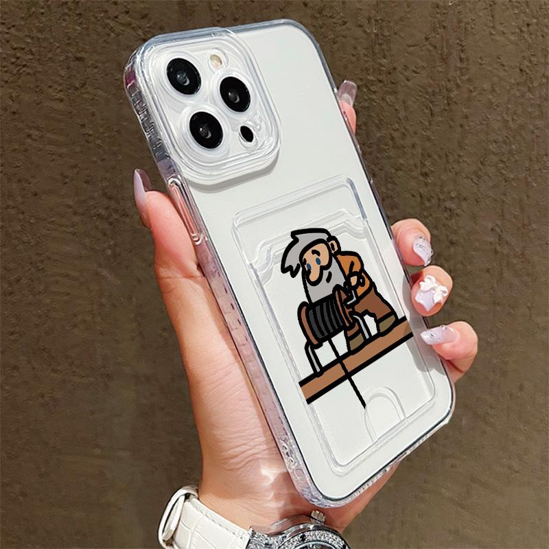 Card Slot Holder Silicone Wallet Pocket Case For Samsung S23 S24 S25 iPhone 17 16 14 Xiaomi Redmi Note 12 13 Realme 10 C21Y Cover Clear Phone Bumper