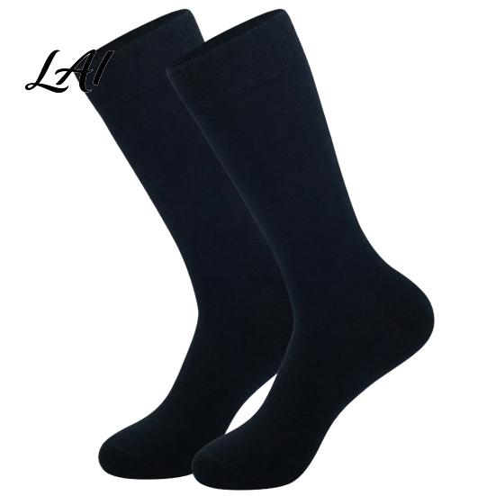 Daily Commute Work Socks Men Striped Crew Socks Cotton Dress Moisture Wicking Everyday Wear Resistant Breathable for Business Office Casual