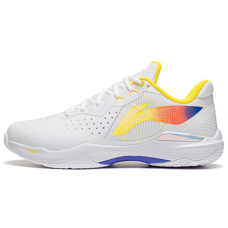 New LiNing Thunder Series Anti Slip Wear Resistant Low Top Badminton Shoes Unisex Standard White AYAS018-3