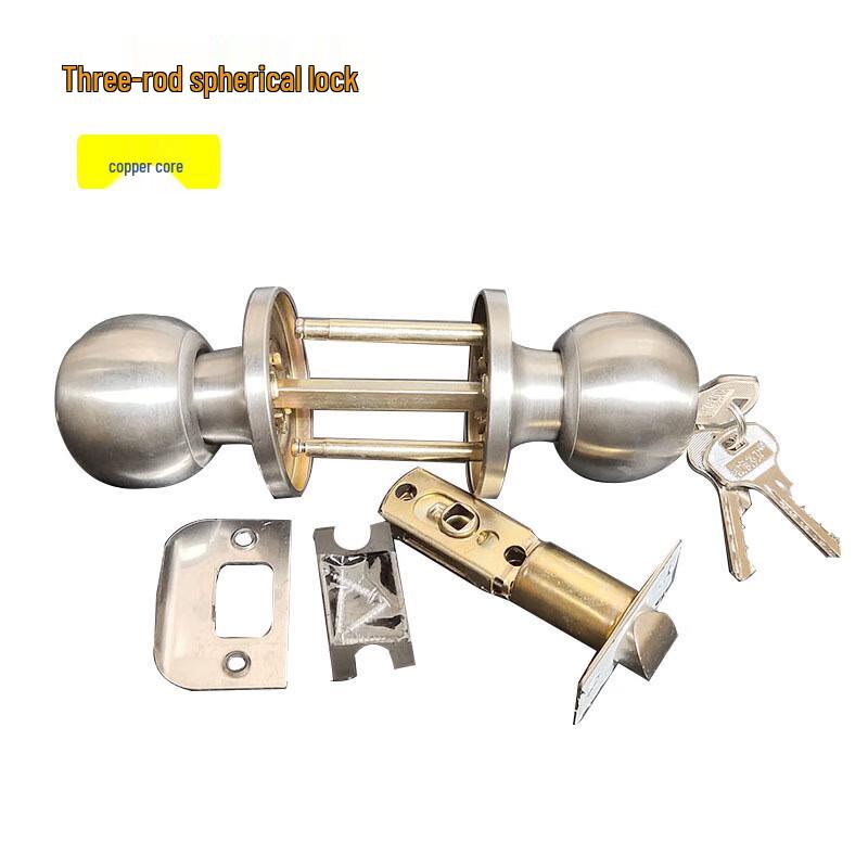 Spherical Knob Door Lock Copper Cylinder