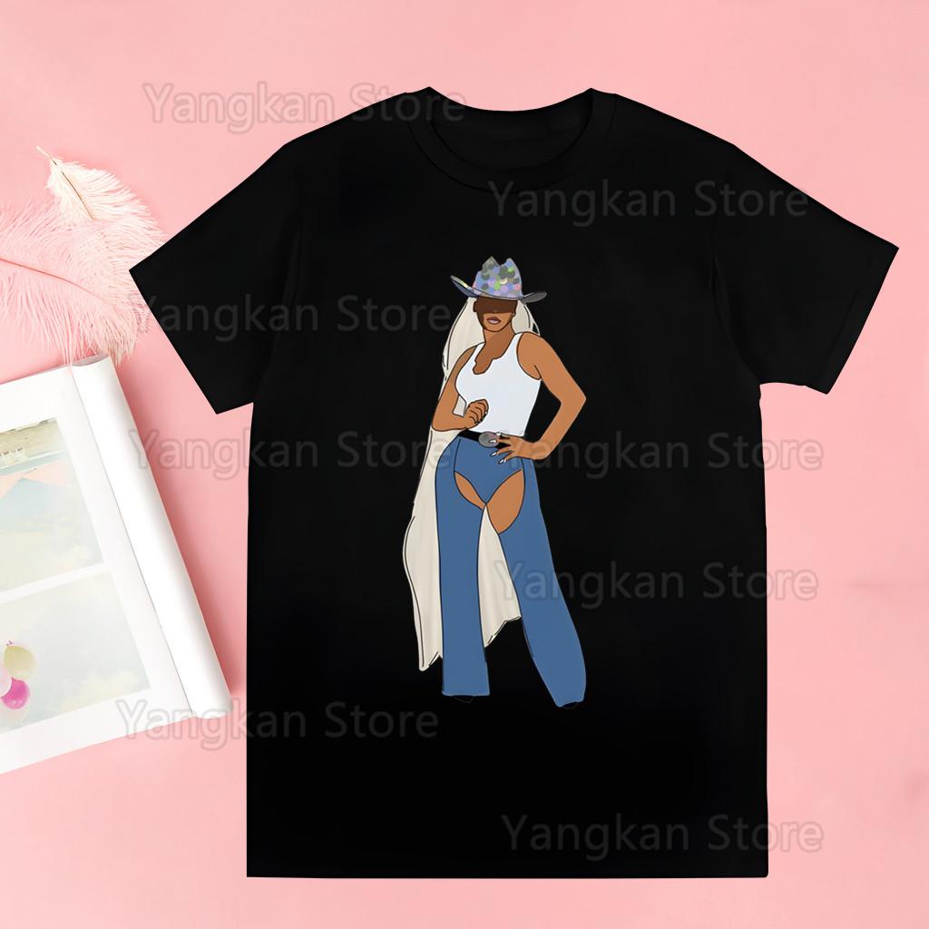 Cowboy Carter Harajuku Tops Summer Tops Graphic Tees Women Kawaii Tshirt Clothes T Shirt Drop Shipping