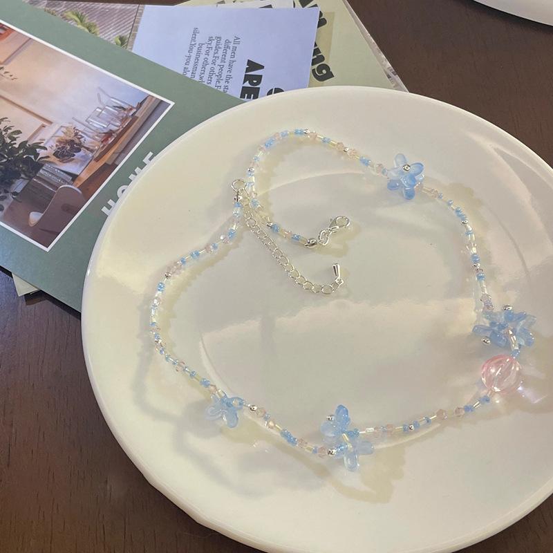 

Акриловый цветок неправильный шар рисовая бусина ожерелье аксессуары высокое чувство моды ключичная цепочка темпераментные предметы