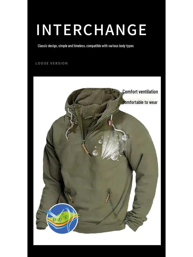 2023 Autumn/Winter Men's Hooded Sweatshirt: Youthful, Casual, and Loose-Fit Jacket