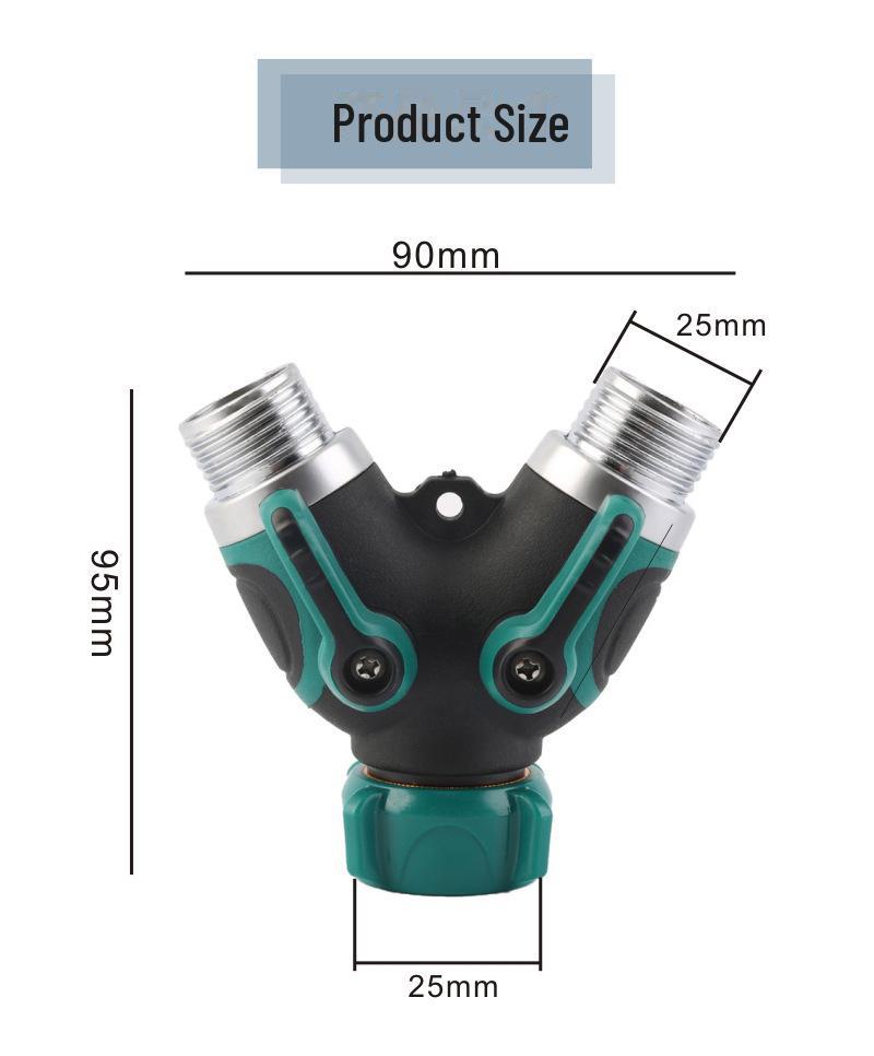 Two-Way Y-Shaped Zinc Alloy Garden Hose Splitter