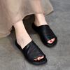 Fashion GKTINOO 2025 Summer New Genuine Leather Soft Sole Flat Slippers Handmade Retro Women's Shoes Outside Slides
