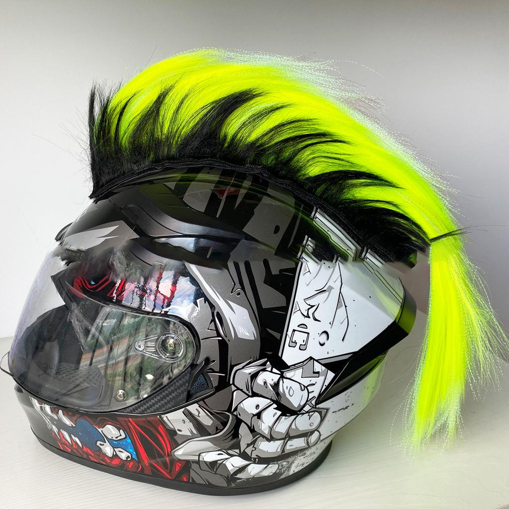 Perucă Cască Mohawk Decorații pentru Cască de Motocicletă Peruci Cockscomb Motocross Full Face Off Road Cască Decoratări Pastă pentru Autocolant de păr