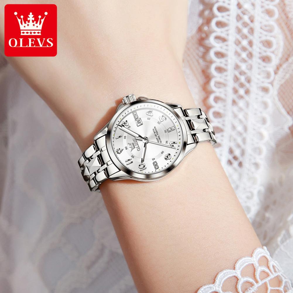 OLEVS brand watch three-dimensional dial dual calendar quartz watch waterproof women's watch 2910