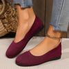 Elastic Knitting Flats Slip On Shoes for Women  Summer Breathable Soft Loafers Woman Lightweight Casual Shoes Plus Size 36-43