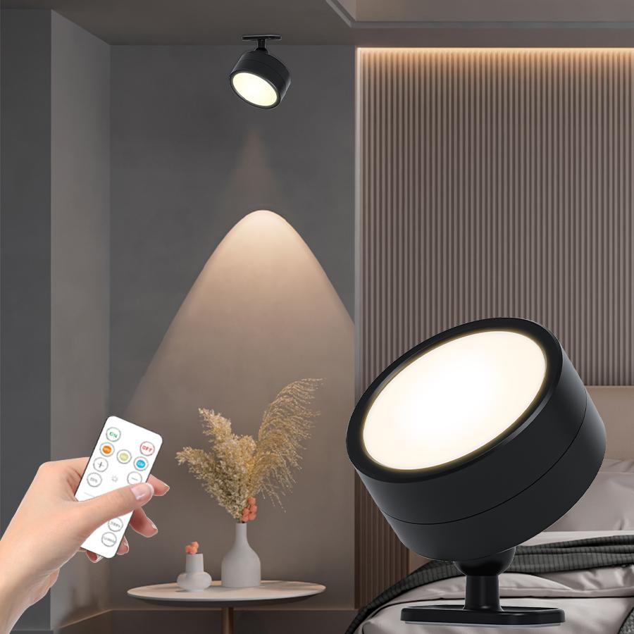 360°Rotatable LED Wall Lamp Rechargeable RGB&3Color Magnetic LED Spotlight Touch Remote Control For Bedroom Living Room Lighting