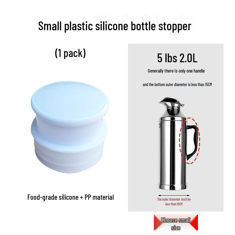 Insulated Thermos Lid with Silicone Cork and Wooden Top for Hot Water Bottles