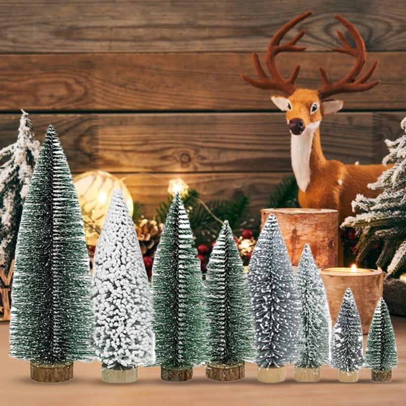 Набор из 8 дубовых модных рождественских елок разных размеров Сезонные украшения для удаленной работы J0MC China Mainland
