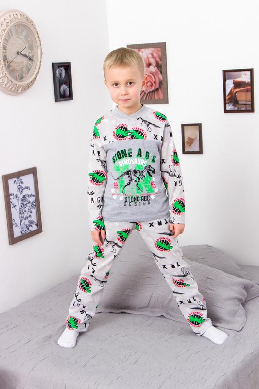 Boys’ Classic Pajama Set – Lightweight Cotton Knit & Button Detail, Any Season, 6077-002-33-4 HC