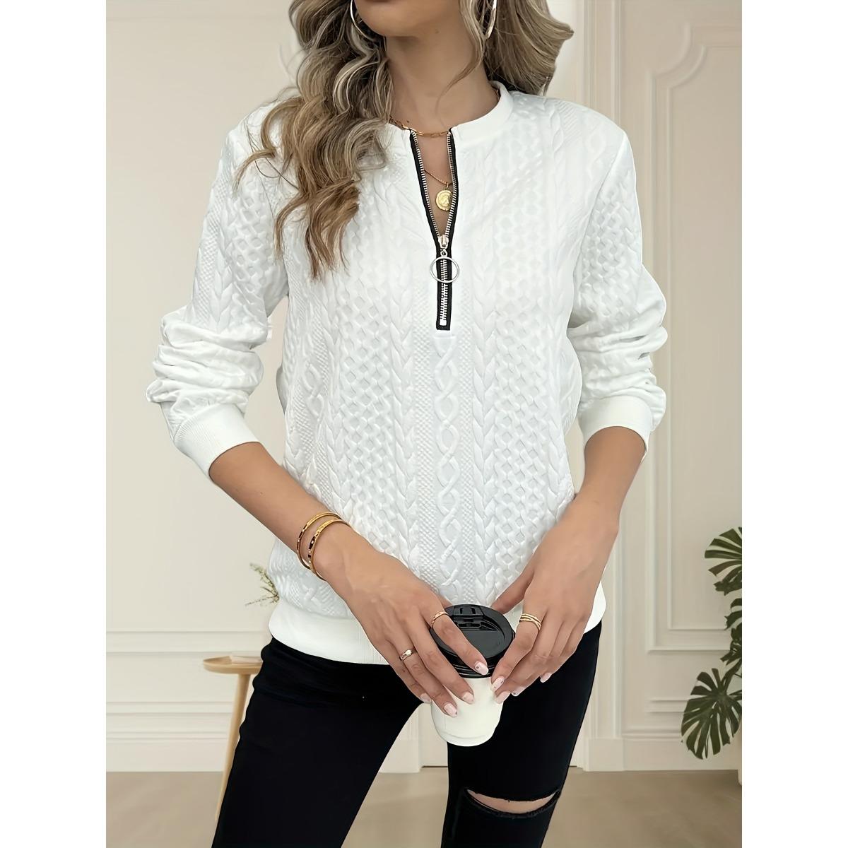 

Women s Quilted 4-in-1 Zip Pullover Hoodie, Casual Korean Style Sweatshirt For Europe And America Cross Border 1XL белый