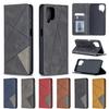 Suitable for Samsung S21 mobile phone leather case A02S prismatic splicing magnetic card holder protective case A72 leather case
