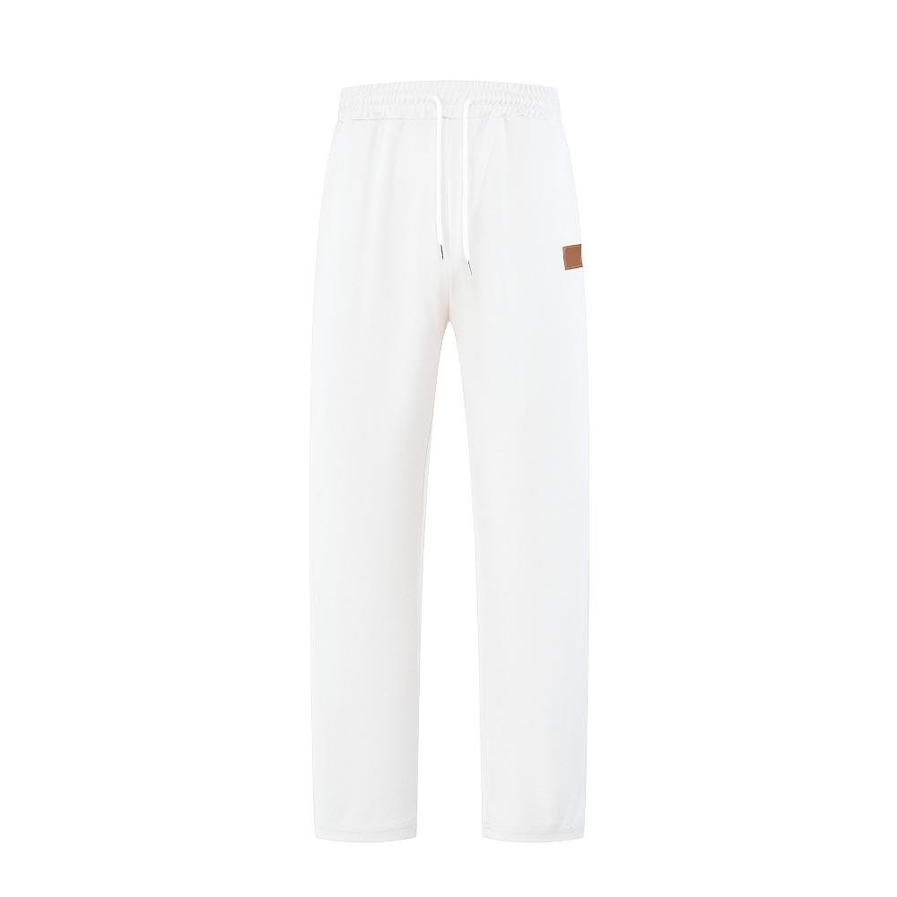 Men s casual trousers; spring/autumn sports trousers; elasticated waist trousers; plain-coloured long trousers S белый