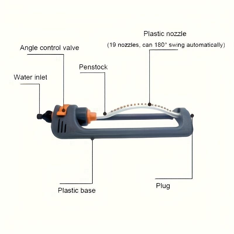 1pc Adjustable Automatic Swing Sprinkler for Lawn and Garden - Efficient Watering Tool with Adjustable Head, Orange & Black Design