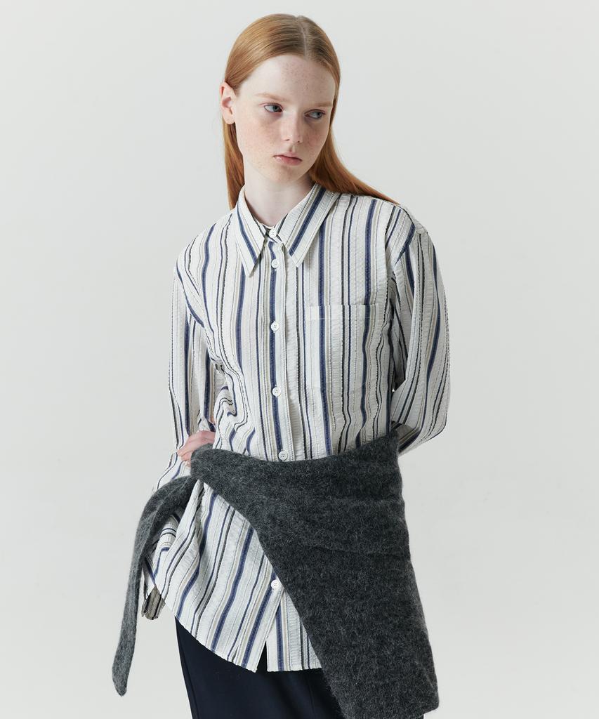 Leuba Tidy Stripe Shirt - Multi Blue