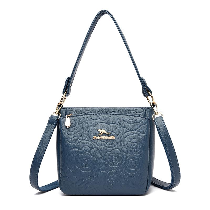 Simple and large-capacity bag women's 2025 autumn and winter fashion messenger bag versatile shoulder small square bag soft leather mother bag