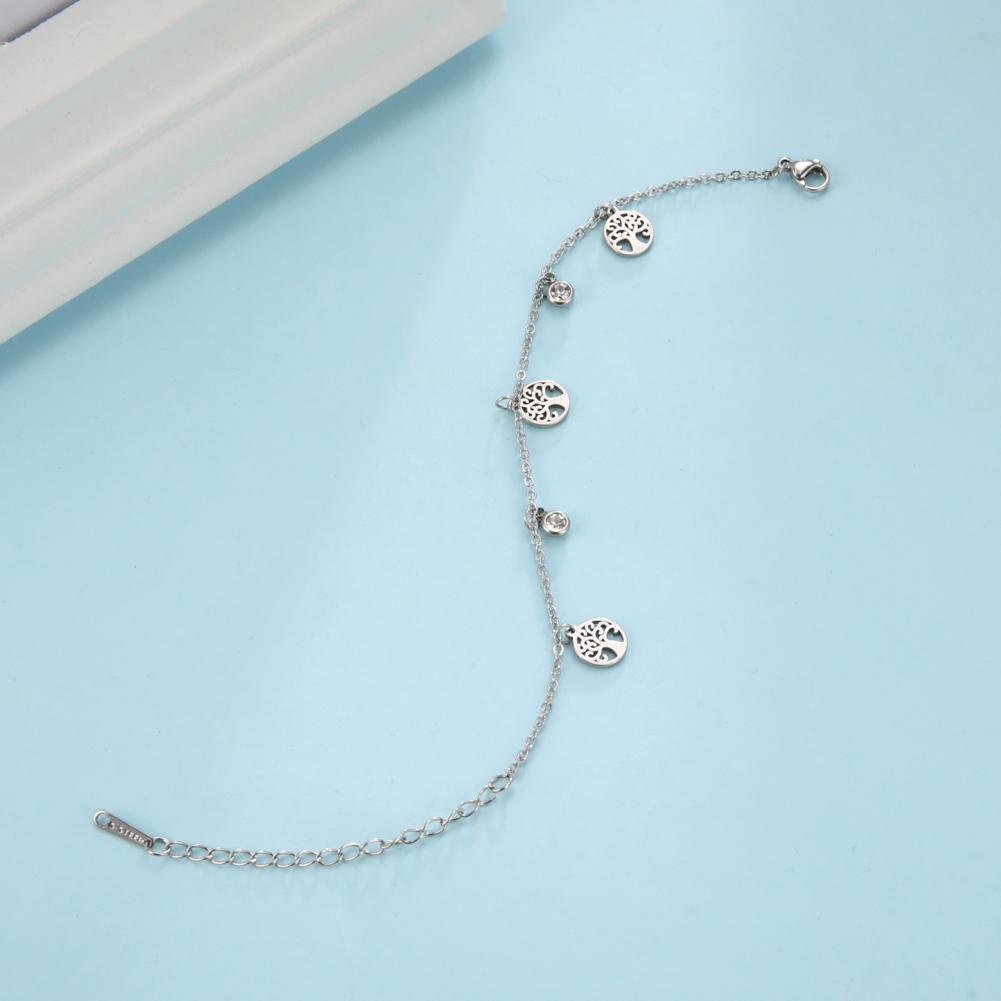 Crystal Tree of Life Women's Hand Bracelets Stainless Steel Charm Bracelet Jewelry Mother Day Gift