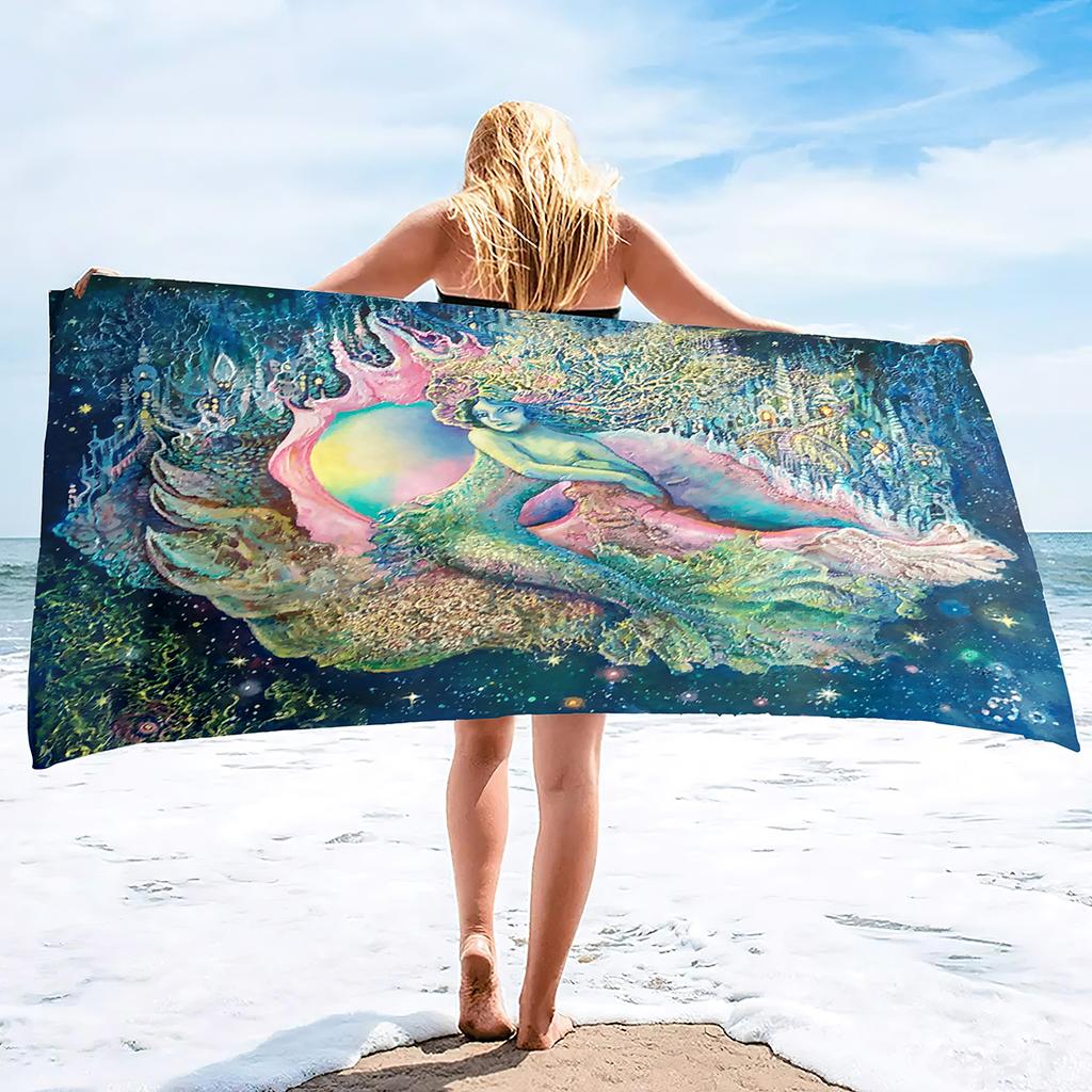 Beach Towels Mermaid Bath Towels Microfiber Pool Towel Shower Towel Beach Towels Quick Dry Pool Towels Gifts for Kids Girls
